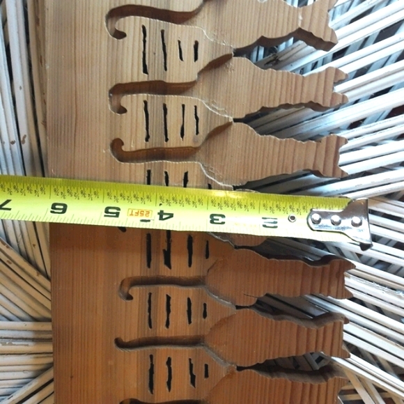 Wooden Cat Wall Decor Fence Wood Block Kitties - Picture 9 of 15